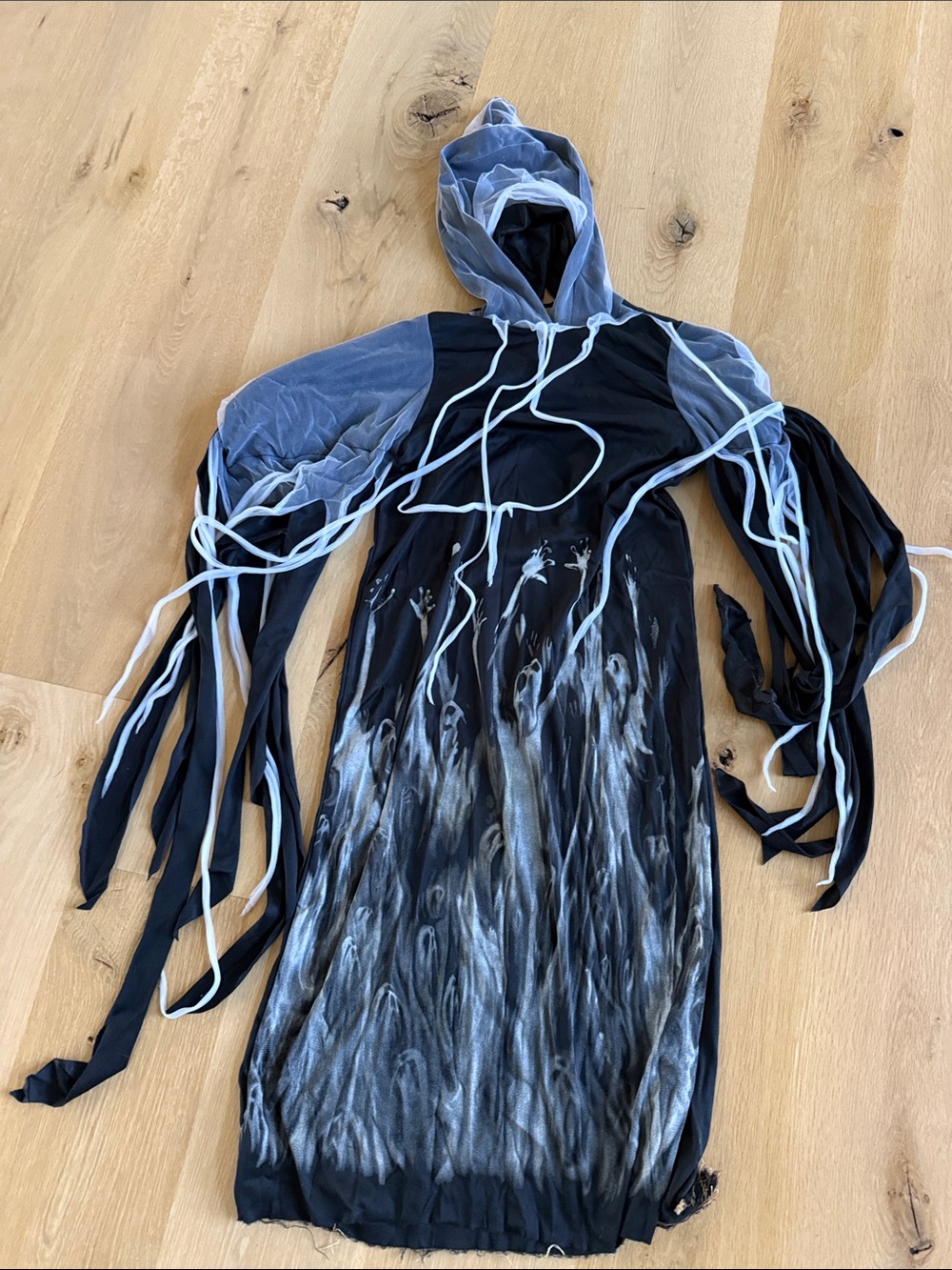 Children's Ghostly Hooded Costume - Black and Gray